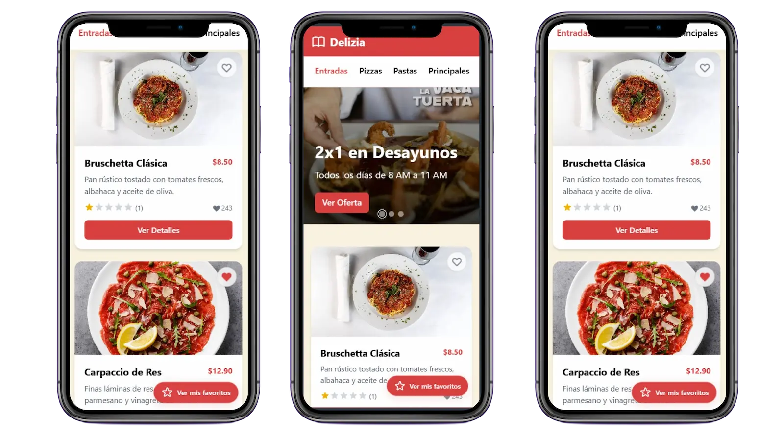 Menu-Upp Demo en dispositivos móviles
